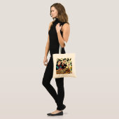 Retro Gothic paar strips Tote Bag (Voorkant (model))