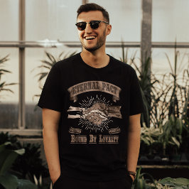 Retro Gothic Skeleton Zombie Handshake Typografie T-shirt