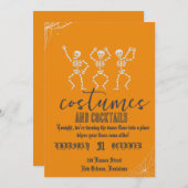 Retro Gothic Skull Dance Halloween Party Kaart (Voorkant / Achterkant)