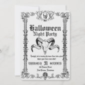 Retro Gothic Skull Dance Halloween Party Kaart (Voorkant)