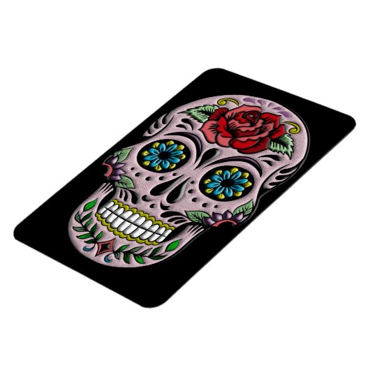 Retro Gothic Sugar Skull Magneet (Linkerzijde)