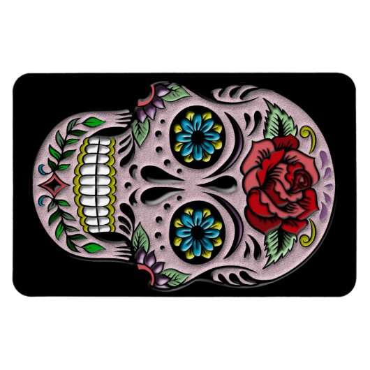 Retro Gothic Sugar Skull Magneet (Horizontaal)