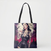 Retro Gothisch Meisje Tote Bag (Voorkant)