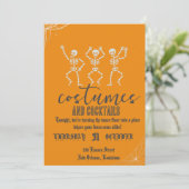 Retro Gotische Schedeldans Halloween Feest Kaart (Staand voorkant)