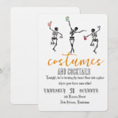Retro Gotische Schedeldans Halloween Feest Kaart (Voorkant / Achterkant)