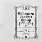 Retro Gotische Schedeldans Halloween Feest Kaart (Voorkant / Achterkant)