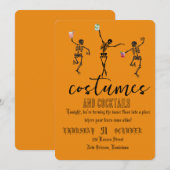 Retro Gotische Schedeldans Halloween Feest Kaart (Voorkant / Achterkant)