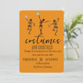 Retro Gotische Schedeldans Halloween Feest Kaart (Staand voorkant)