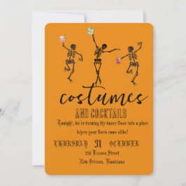 Retro Gotische Schedeldans Halloween Feest Kaart