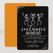Retro Gotische Schedeldans Halloween Feest Kaart (Voorkant / Achterkant)