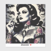 Retro Gotische Tattooed Meisje Sticker (Vel)