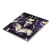 Retro Gotische Vrouw Tegeltje (Zijkant)