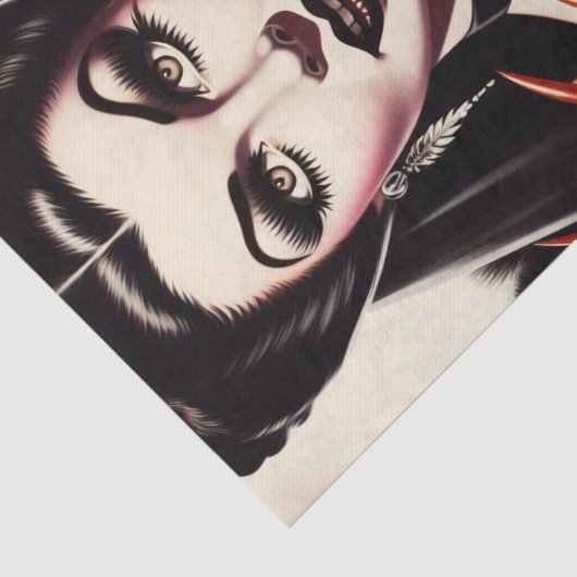 Retro Gotische Vrouw Tissuepapier (Detail)