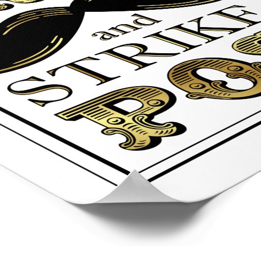 Retro Goud GRAB A PROP STRIKE A POSE Bord Print (Hoek)