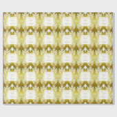 Retro Goud Groen Damast Bruiloft Cadeaupapier (Vlak)