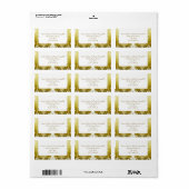Retro Goud Groen Damast Bruiloft Etiket (Full Sheet)