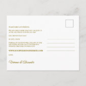Retro Goud Groen Damast Save the Date Aankondiging (Achterkant)