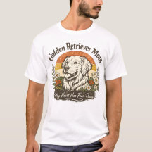 Retro Goud Retriever Moeder Wildflower T-shirt