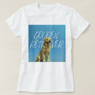 Retro Goud Retriever Opkijkend naar Blauwe Lucht K T-shirt