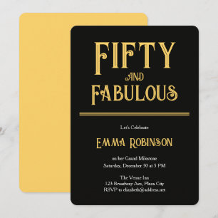 Retro Goud "Vijftig en Fabulous" 50ste Verjaardag Kaart