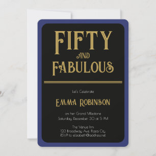 Retro Goud "Vijftig en Fabulous" 50ste Verjaardag Kaart