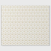 Retro  goud wit modern kerstpatroon cadeaupapier (Vlak)