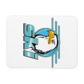 Retro Gouden Adelaar Ski logo Magneet (Horizontaal)