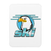 Retro Gouden Adelaar Ski logo Magneet (Verticaal)