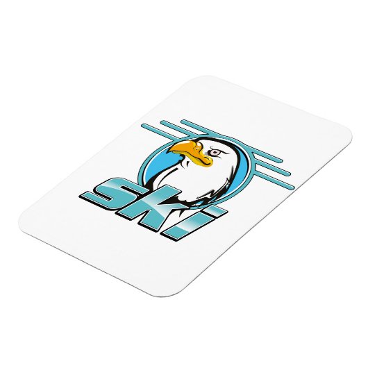 Retro Gouden Adelaar Ski logo Magneet (Linkerzijde)