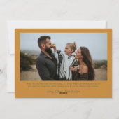 Retro Gouden & Blauwe Foto Kerst Feestdagenkaart (Achterkant)