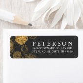 Retro Gouden Burst Sparkler Vakantie Retouradres Etiket (Insitu)