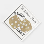 Retro gouden dobbelstenen Bunco nacht Servet (Hoek)