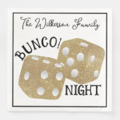 Retro gouden dobbelstenen Bunco nacht Servet (Voorkant)