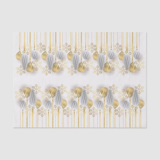 Retro gouden en zilveren kerstversiering tissuepapier (Voorkant)