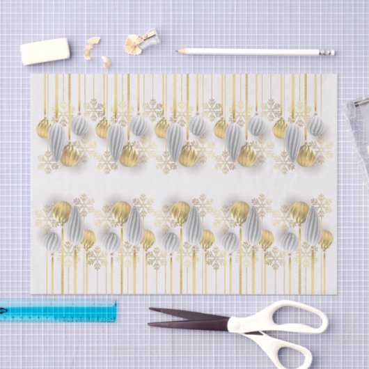 Retro gouden en zilveren kerstversiering tissuepapier (Craft)