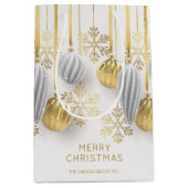 Retro gouden en zilveren kerstversieringen  medium cadeauzakje (Voorkant)