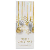 Retro gouden en zilveren kerstversieringen  wijn cadeautas (Achterkant)