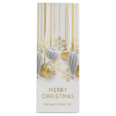 Retro gouden en zilveren kerstversieringen  wijn cadeautas (Voorkant)