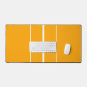 Retro Gouden Gele Witte Verticale Racing Stripes Bureaumat (Keyboard & Muis)