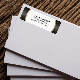 Retro Gouden Glitter Vinyl Huwelijk Etiket