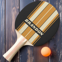Retro Gouden Horizon Bord Strepen met Naam