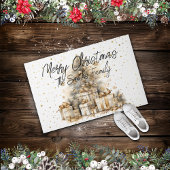 Retro Gouden Kerstboom Familienaam Deurmat