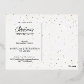 Retro gouden kerstboom folie uitnodiging briefkaart (Achterkant)