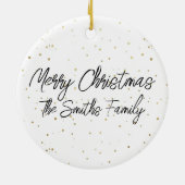 Retro gouden kerstboom keramisch ornament (Achterkant)