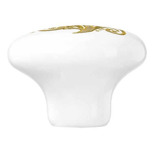 retro gouden kerstboomknop keramische knop (Zijkant)