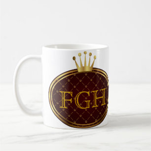 RETRO GOUDEN KRONEN van de Button + uw monogram Koffiemok
