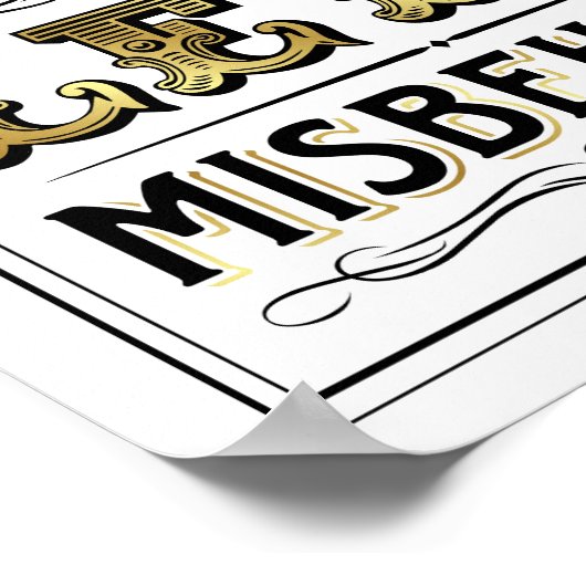 Retro Gouden LET'S MISBEHAVE Bord Print (Hoek)