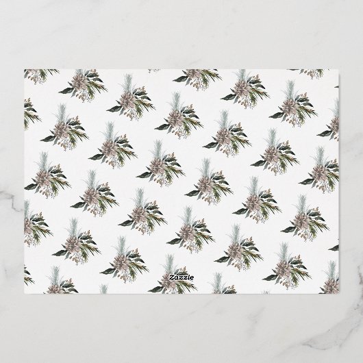 Retro Gouden Lettering Vrolijke Kerstfoto Folie Feestdagenkaart (Achterkant)