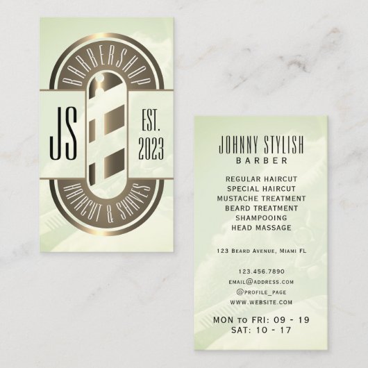 Retro gouden logo visitekaartje (Voorkant / Achterkant)