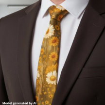 Retro Gouden Madeliefje Wilde Bloemen - Rustieke H